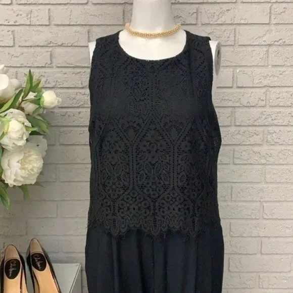Ann Taylor LOFT Women Black Lace Bodice Jumpsuit Size 6 NWT - Picture 5 of 13